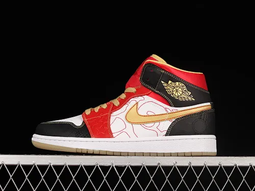 All Categories Air Jordan Jordan Series Basketball Shoes Air Jordan 1 Mid Air Jordan 1 Mid "XQ" AJ1 Joe 1 Festive Zhongbang Basketball Shoes DV0576-176